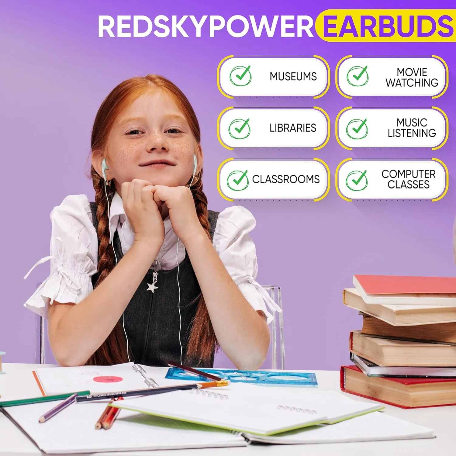 20 Pack Bulk Wired Earphones, In Ear Earbud Headphones with 3.5mm Jack, 4ft Tangle Free Cable, Comfortable Fit, Affordable and Cost Effective, Ideal for School Classroom Testing Students, Black