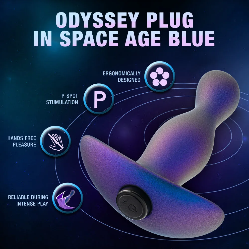 Anal Adventures Matrix By Blush® | Odyssey - Vibrating Prostate Stimulator With AnchorTech™ Base - Space Age Blue