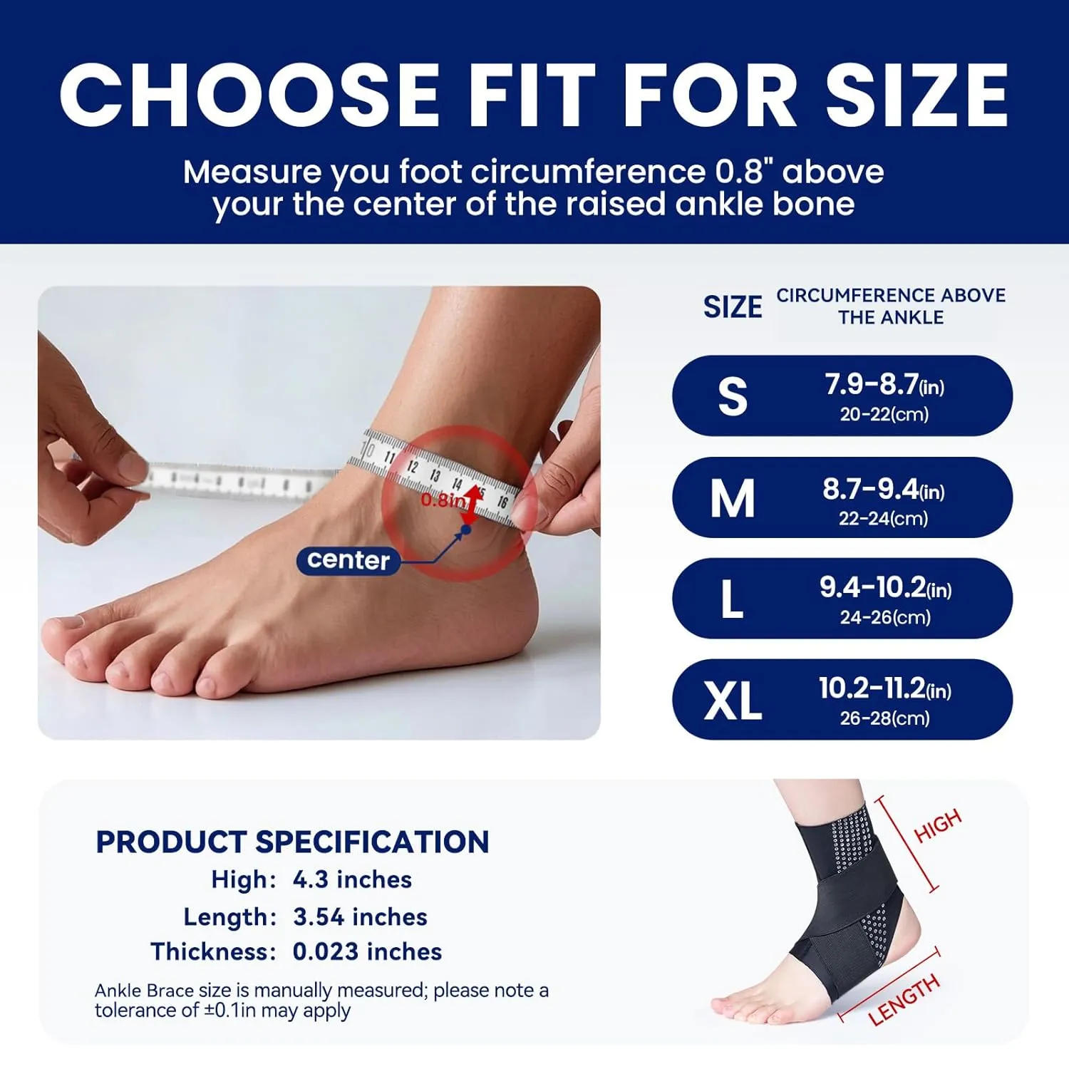 Ankle Brace for Plantar Fasciitis - ThinLightweight Ankle Sleeve Compression Wraps Ankle Support for Achilles Tendonitis Sprained Injury Foot Arch Pain Relief, Women and Men