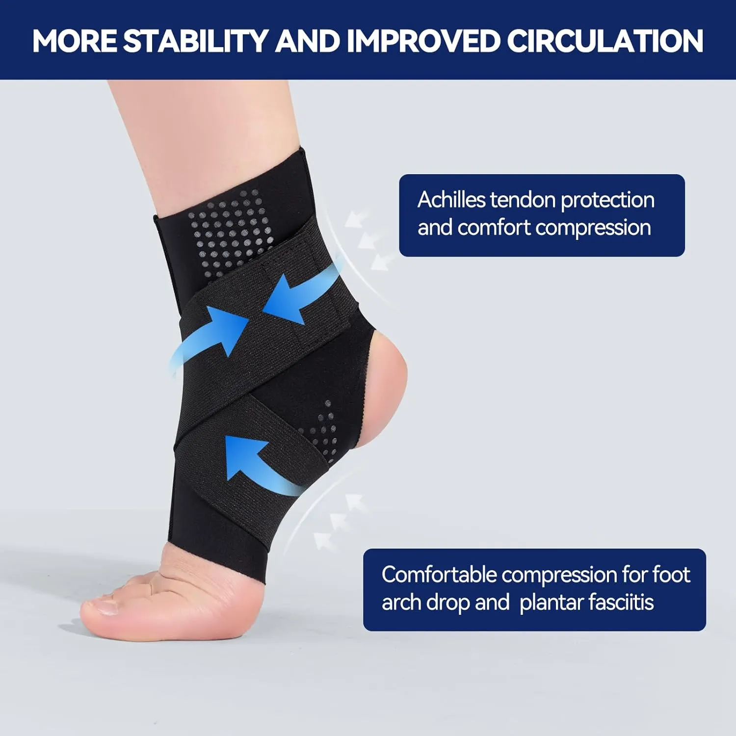 Ankle Brace for Plantar Fasciitis - ThinLightweight Ankle Sleeve Compression Wraps Ankle Support for Achilles Tendonitis Sprained Injury Foot Arch Pain Relief, Women and Men