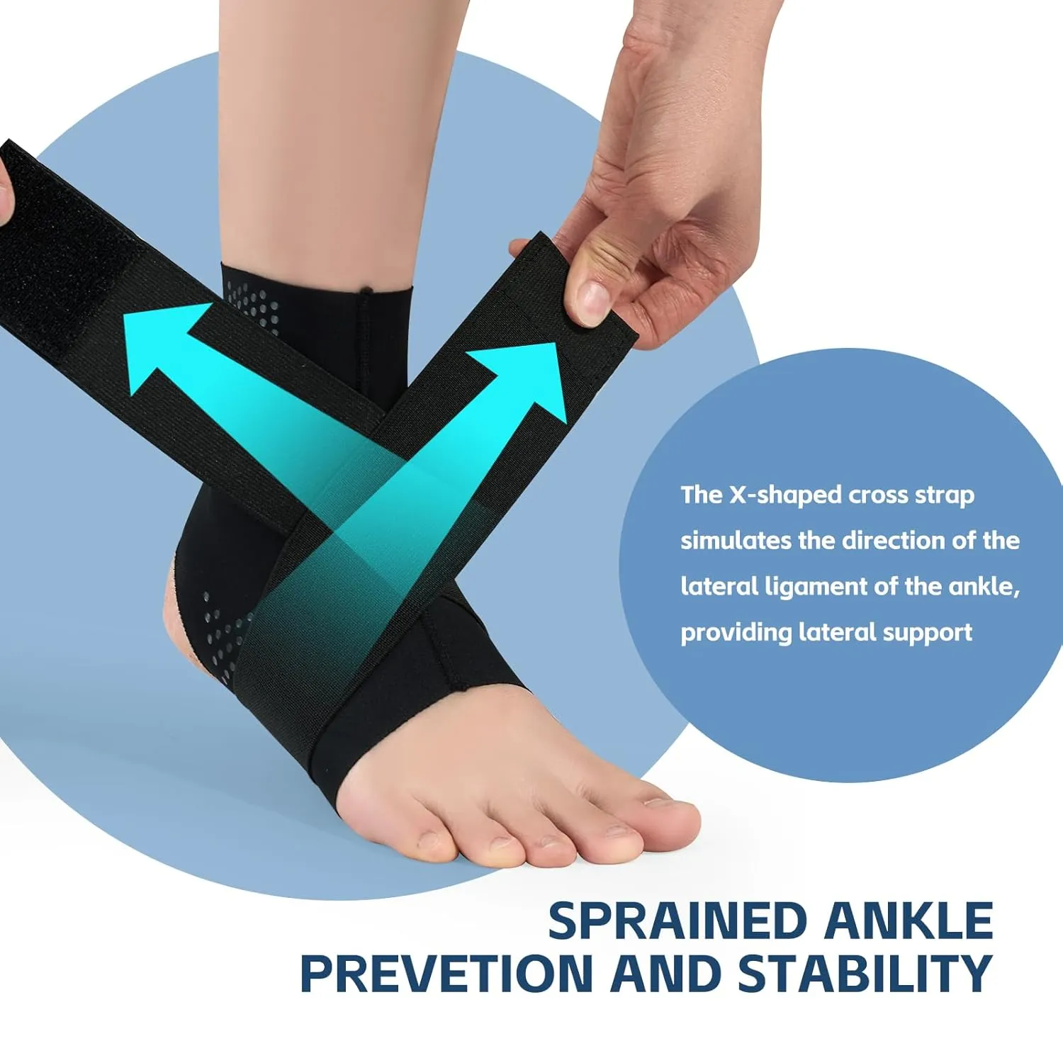 Ankle Brace for Plantar Fasciitis - ThinLightweight Ankle Sleeve Compression Wraps Ankle Support for Achilles Tendonitis Sprained Injury Foot Arch Pain Relief, Women and Men