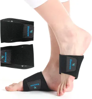 Arch Support (2PCS), Enhanced Breathable Foot Arch Support for Women and Men with Fallen Arches, High Arch, and Flat Feet - One Size, Black