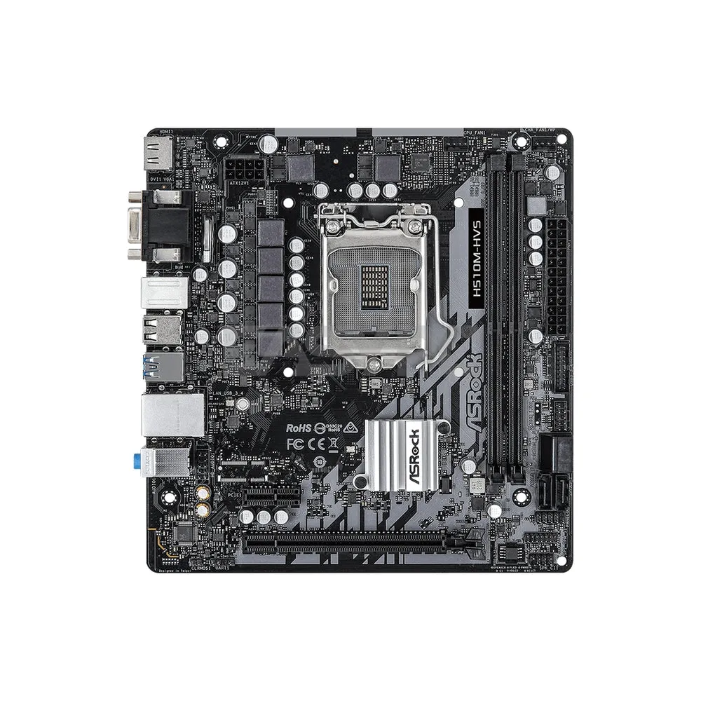 Asrock H510M-HVS Socket LGA 1200, Supports Windows 11, VR Ready, Super Alloy Ddr4 Motherboard