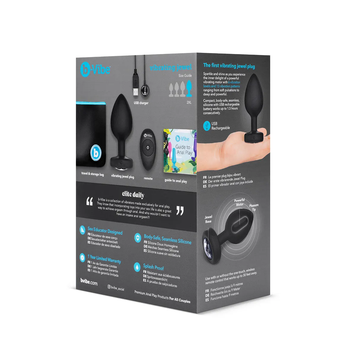 B Vibe Vibrating Jewel Plug