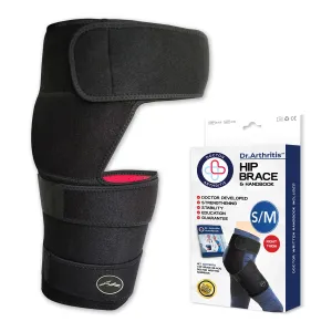 Dr. Arthritis Hip Brace, Adjustable Sciatic Nerve Brace & Stabilizer for Pulled Muscles & Injury Recovery, Hamstring Compression Sleeve Support, Sciatica Pain Relief Devices for Men & Women (BLK, S/M)