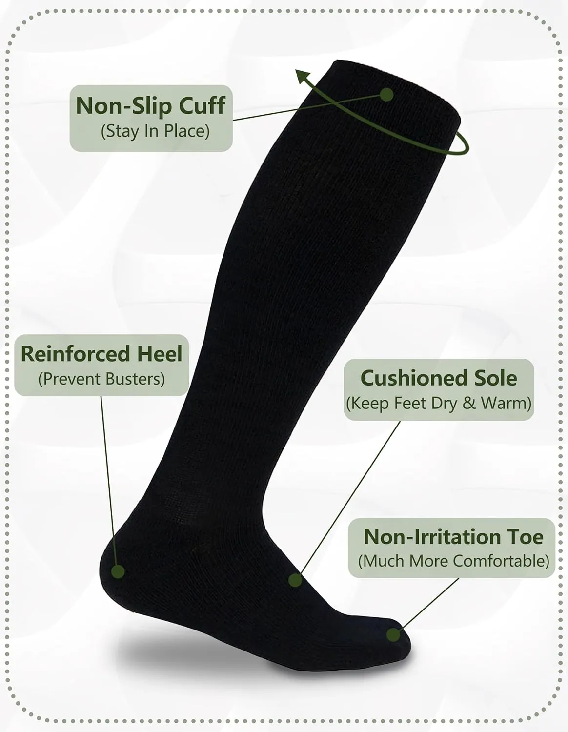 MD Compression Socks for Women Men, Bamboo Viscose,3 Pairs 8-15mmHg Knee High Support Socks for Pregnant Nurses Travel