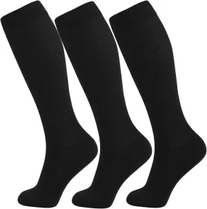  MD Compression Socks for Women Men, Bamboo Viscose,3 Pairs 8-15mmHg Knee High Support Socks for Pregnant Nurses Travel
