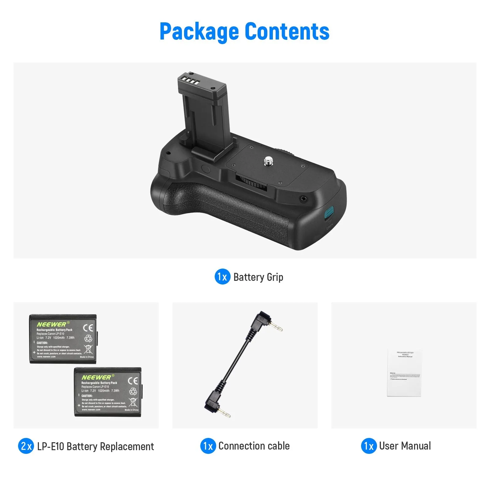 NEEWER Battery Grip For Canon EOS 1100D/ Canon EOS Rebel T3/ Canon ESO KISS X50