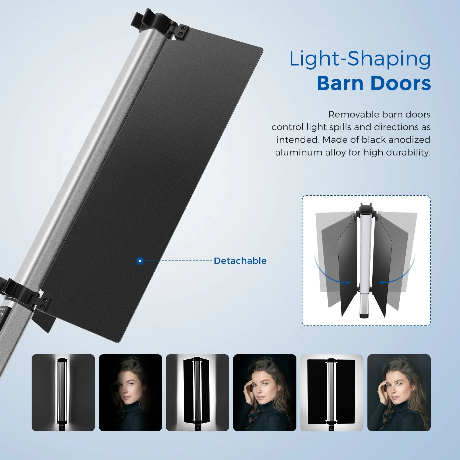 NEEWER CL124A Handheld Bi-color LED Light Stick with Barn Doors