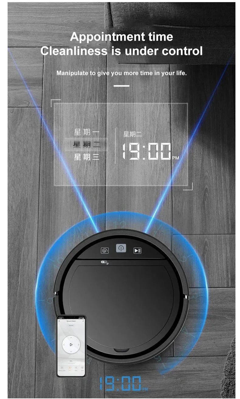 New Automatic Recharge, APP-Controlled Sweeping Robot with Integrated Suction