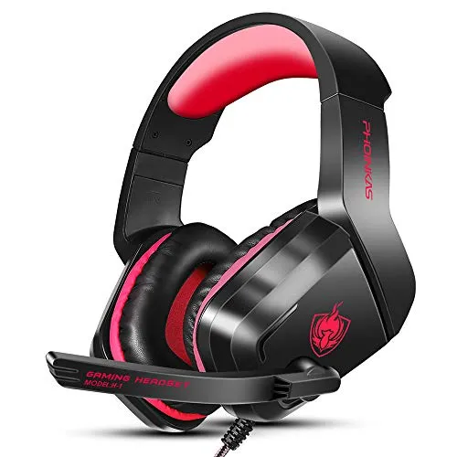 PHOINIKAS Gaming Headset for PS4, Xbox One, PC, Laptop, Mac, Nintendo Switch, 3.5MM PS4 Stereo Headset Over Ear Headphones with Noise-Cancelling Mic, Bass Surround - Camo