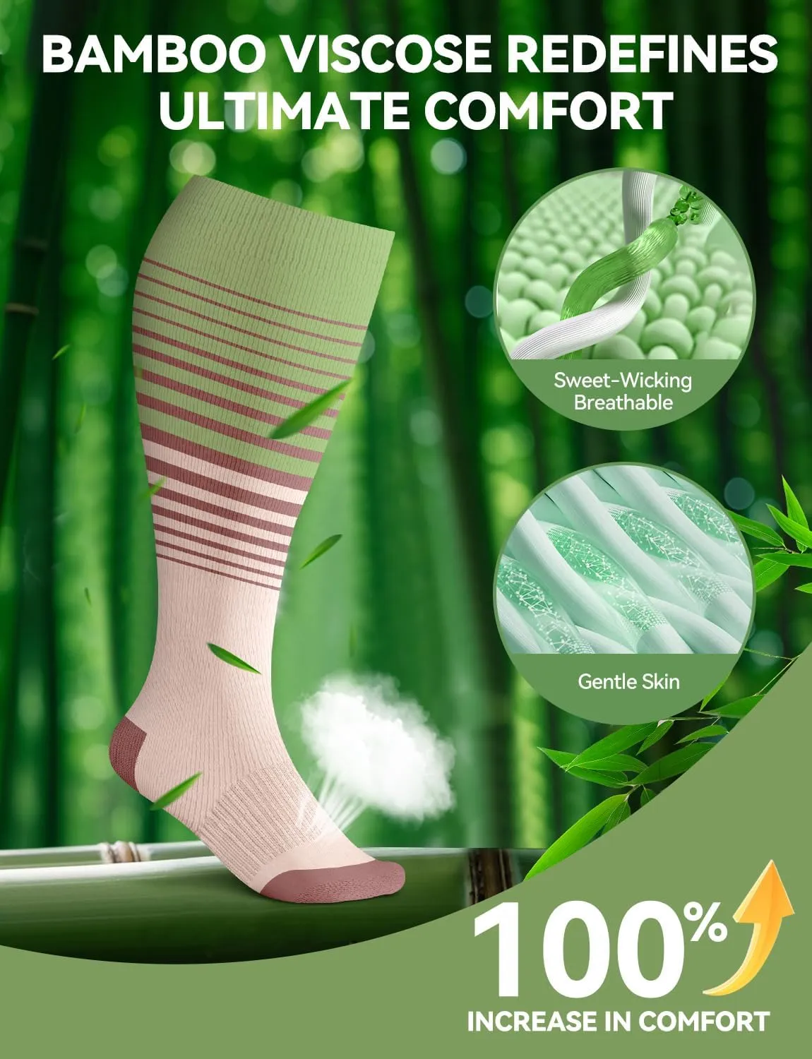 Plus Size Compression Socks for Women & Men Wide Calf, 20-30mmhg Knee High Stockings for Pregnancy, Nurse, Travel