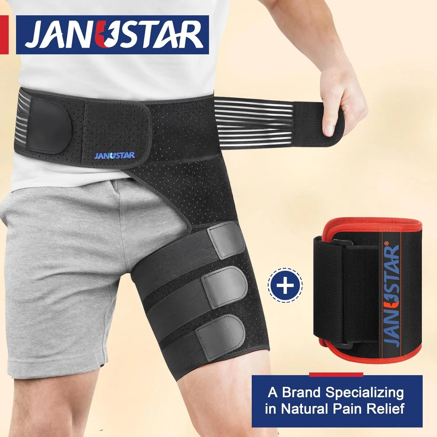Sciatica Pain Relief Devices, Nerve Pain Relief Brace for Sciatica, Lower Back, Hip With Pressure Pad Targeted Compression - Unisex