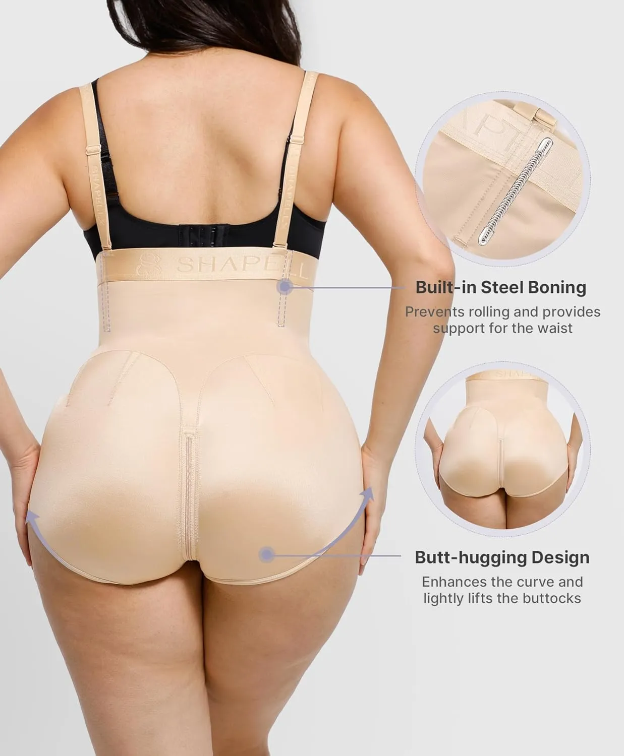 SHAPELLX Shapewear Tummy Control Panty for Women High Waist Body Shaper Waist Trainer Shaper Higher Power Panties