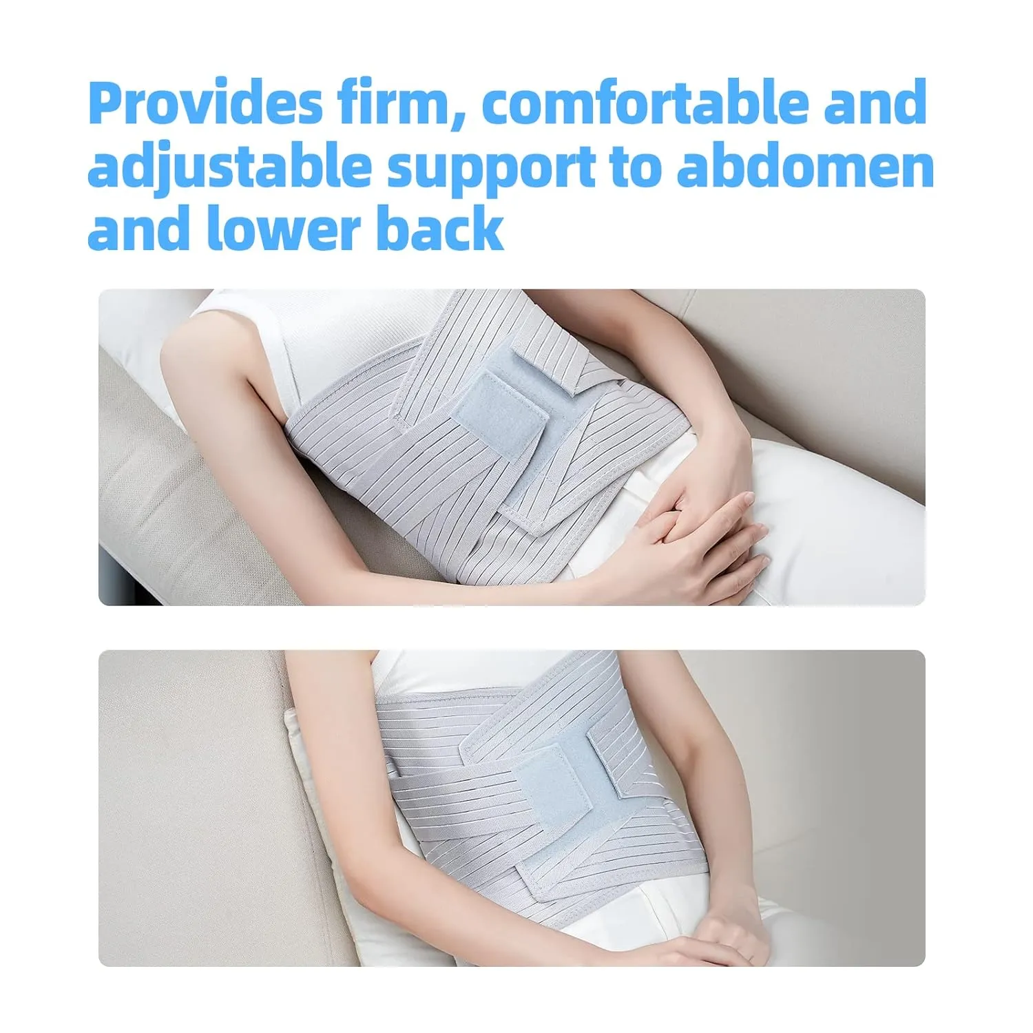 Solmyr Back Brace Lumbar Support, Abdominal Binder Lower Waist Support Belt, Back Support Belt Compression Wrap, Adjustable Breathable Waist Straps for Women Men Lower Back Pain Relief(XXL)