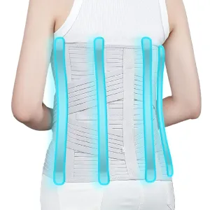 Solmyr Back Brace Lumbar Support, Abdominal Binder Lower Waist Support Belt, Back Support Belt Compression Wrap, Adjustable Breathable Waist Straps for Women Men Lower Back Pain Relief(XXL)