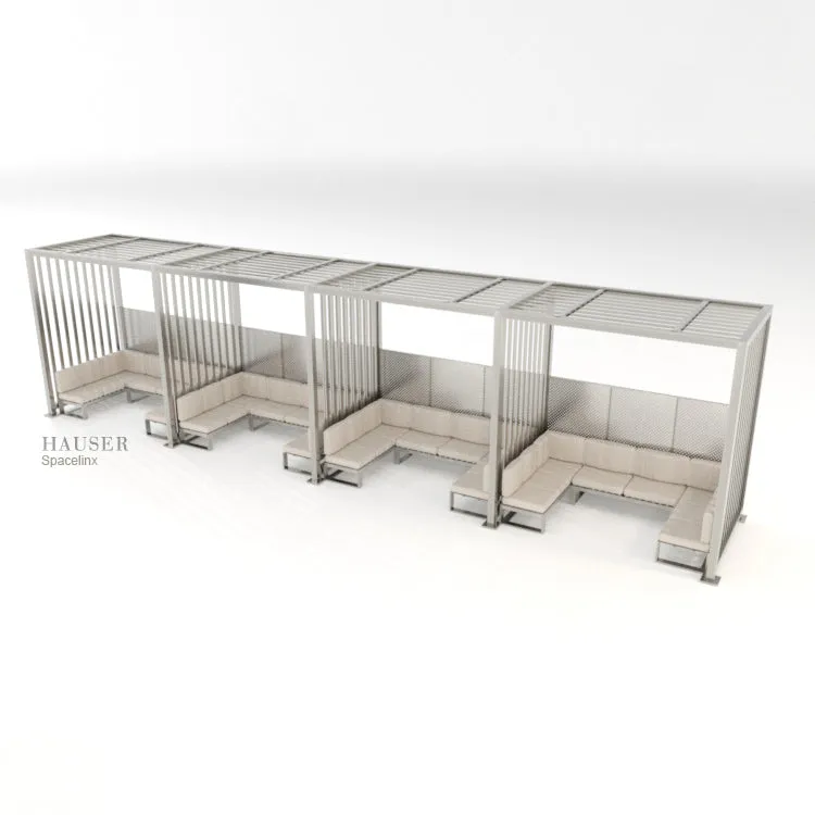 Spacelinx Modular Pergola with Pod Seating