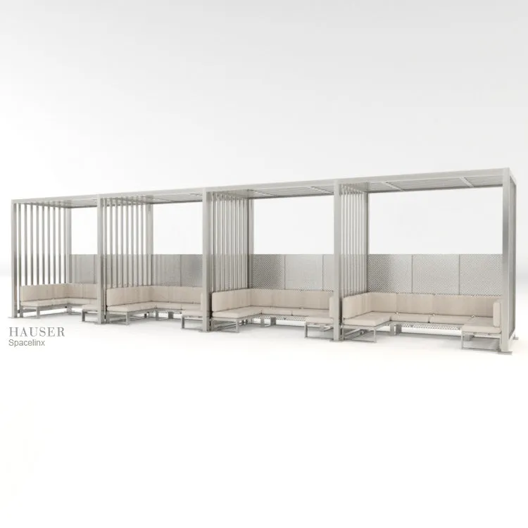 Spacelinx Modular Pergola with Pod Seating